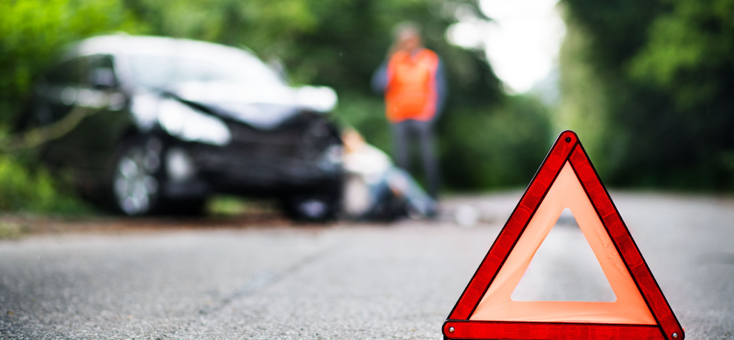 Triangle de pré-signalisation suite à un accident